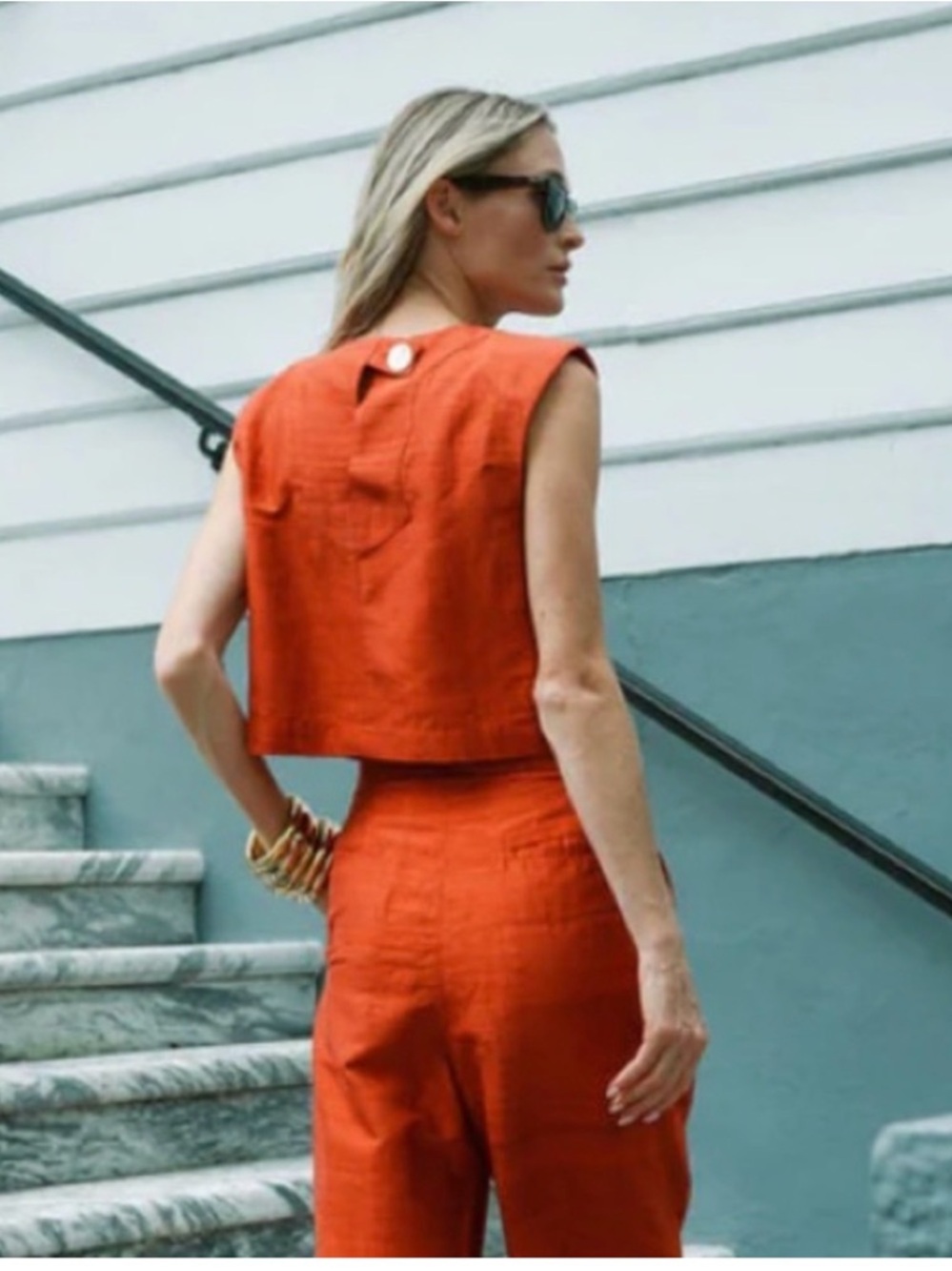 Julia Amory Slim Top Dupioni - Rust